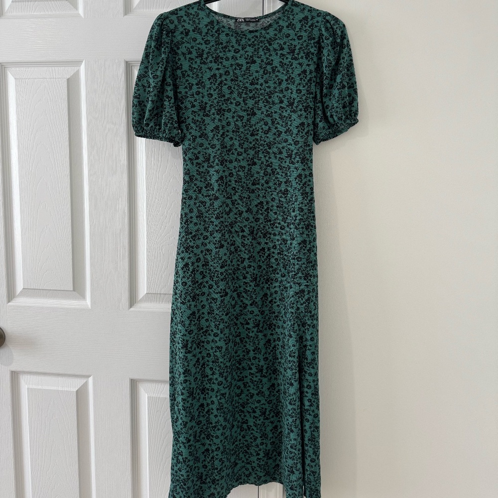 ZARA long tie belt dress